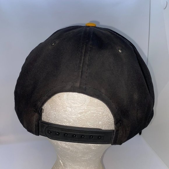 Vintage Cat Caterpillar Construction Co. Black & Yellow Snapback Hat Cap - Picture 3 of 6